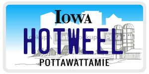 HOTWEEL license plate in Iowa