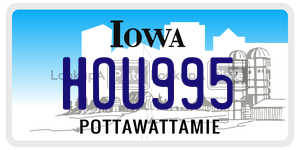 HOU995  license plate in IA