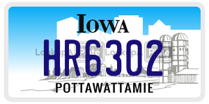 HR6302 license plate in Iowa