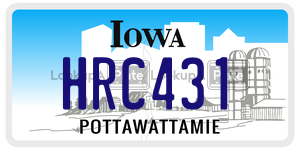 HRC431  license plate in IA