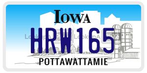 HRW165 license plate in Iowa