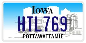 HTL769  license plate in IA