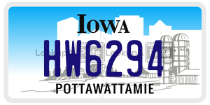 HW6294  license plate in IA