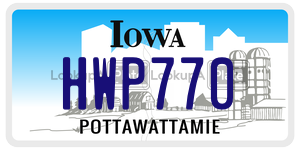 HWP770 license plate in Iowa
