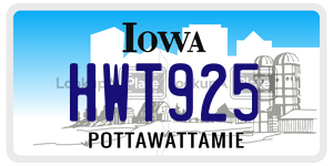 HWT925  license plate in IA