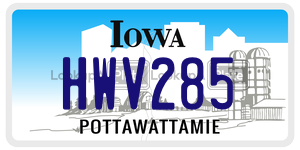 HWV285  license plate in IA