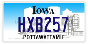 HXB257  license plate in IA