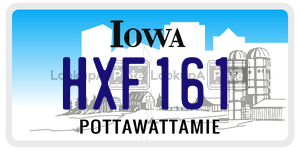 HXF161  license plate in IA