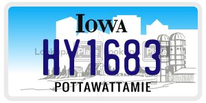 HY1683  license plate in IA