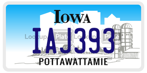 IAJ393  license plate in IA