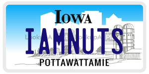 IAMNUTS  license plate in IA
