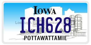 ICH628  license plate in IA