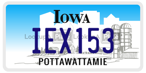 IEX153 license plate in Iowa