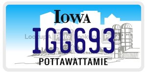 IGG693  license plate in IA