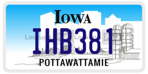 IHB381 license plate in Iowa