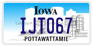 IJT067  license plate in IA