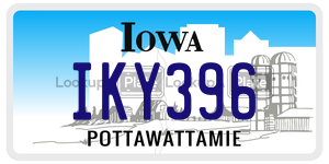 IKY396  license plate in IA