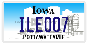 ILE007 license plate in Iowa