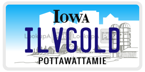 ILVGOLD  license plate in IA