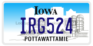 IRG524 license plate in Iowa