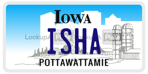 ISHA license plate in Iowa