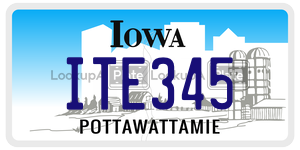 ITE345 license plate in Iowa