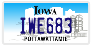 IWE683  license plate in IA