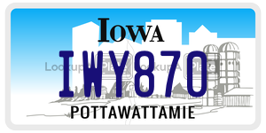 IWY870  license plate in IA