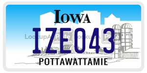 IZE043 license plate in Iowa