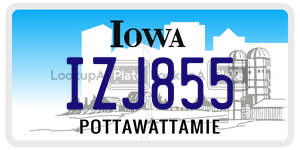 IZJ855  license plate in IA