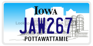 JAW267  license plate in IA