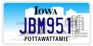 JBM951  license plate in IA