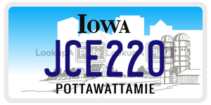 JCE220  license plate in IA