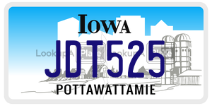 JDT525  license plate in IA