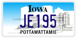 JE195 license plate in Iowa