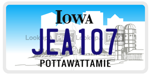 JEA107  license plate in IA