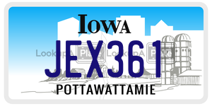 JEX361  license plate in IA
