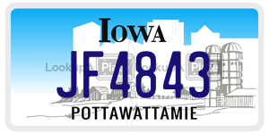JF4843  license plate in IA