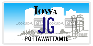 JG license plate in Iowa