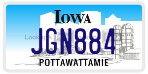 JGN884  license plate in IA