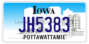 JH5383  license plate in IA