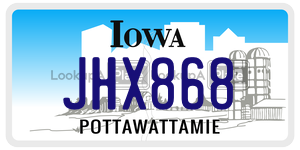 JHX868 license plate in Iowa