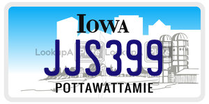 JJS399  license plate in IA