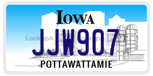 JJW907  license plate in IA