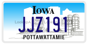 JJZ191  license plate in IA