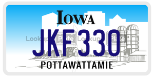 JKF330 license plate in Iowa
