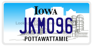 JKM096  license plate in IA