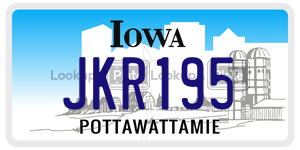JKR195  license plate in IA
