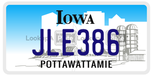 JLE386  license plate in IA
