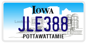 JLE388  license plate in IA